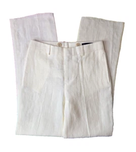 Polo Ralph Lauren Eggshell White Cream Linen Dress Pants Boys 7 Italy NEW NWOT - Picture 1 of 5