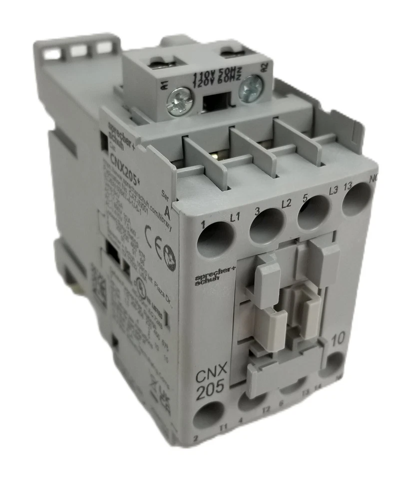 Sprecher + Schuh CNX-205-120 Contactor SER. A 15A 120Vac 3Main Poles 1NO Aux NEW - Image 1 of 4