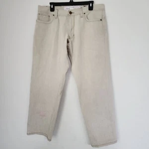 Akoo Rare Mens Size 38x29 Beige Jeans Denim - Picture 1 of 6