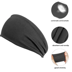 Men Women Sports Headband Yoga Gym Sweatband Hair Bands Head Prevent Sweat Band - Picture 1 of 16
