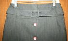 Dalia Collection Cotton Blend Gray Black Buttons Down Front Belted Skirt 4 #