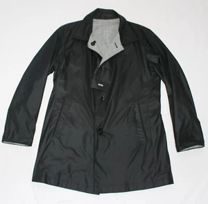 New $1395 HUGO BOSS Limon REVERSIBLE Rain Jacket 46 Black Gray Check SELECTION - Picture 1 of 13