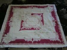 Queen Anne Shawmut tablecloth 1940's White Hibiscus Cotton Tablecloth 52" x 49"