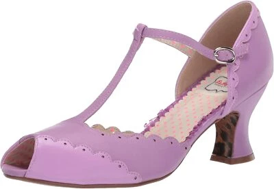 Ellie Shoes BP254-CARLIE 2.5" T-Strap Heel with Peeptoe, Lavender, Size 10 - Image 1 of 4