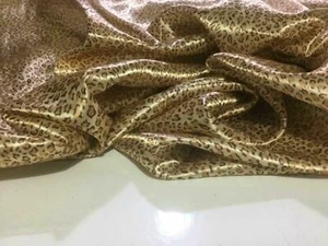 New Beautiful Designer Soft Leopard Satin Print Fabric 57'' 145 cm Dress Art - Picture 1 of 6