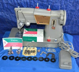 MÁQUINA DE COSER EN ZIGZAG SINGER 328 CON ACCESORIOS DE DISCO REPARADA MANUAL - Imagen 1 de 18