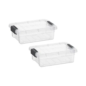 Cajas de almacenamiento transparentes con tapas, contenedores de plástico de 1,27 cuartos para organizar... - Imagen 1 de 9