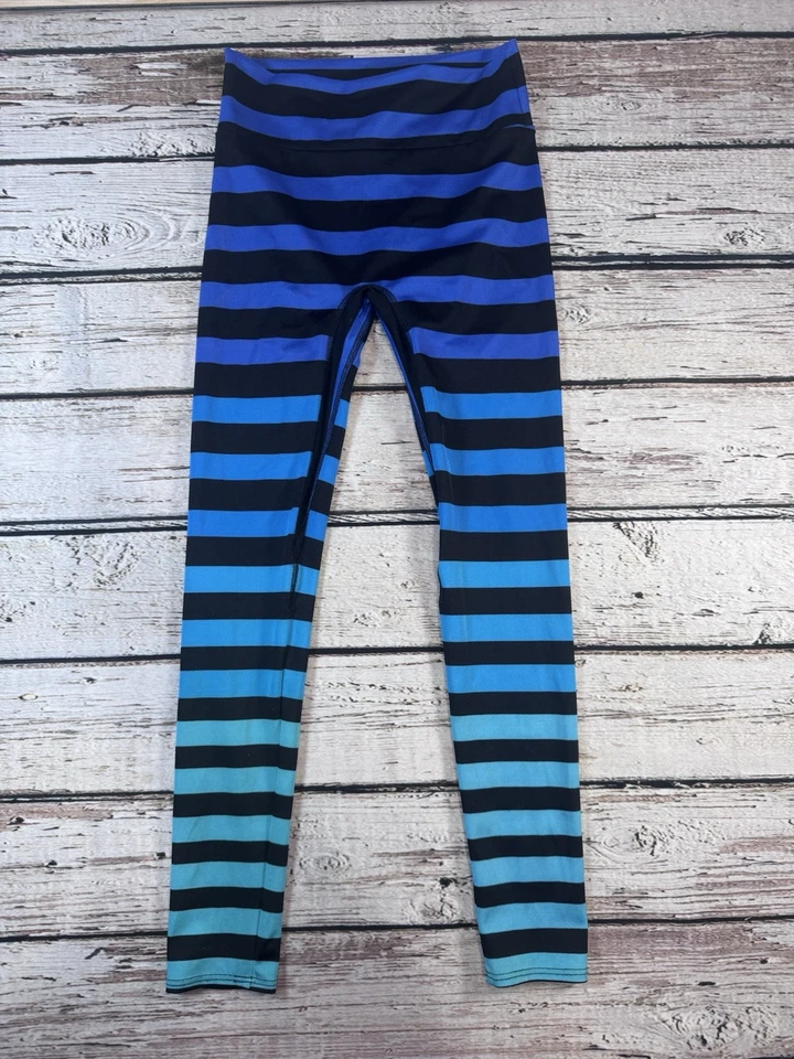 K-Deer 紧身裤 儿童 青少年 大号 10-12 签名条纹 蓝色 多彩 — 第 1/4 张图片