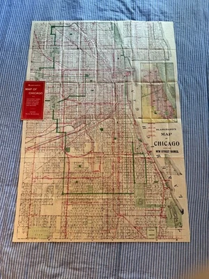 Mapa de Blanchard de Chicago 1890 - Mapa plegable vintage con cubiertas originales Foto 1 de 4