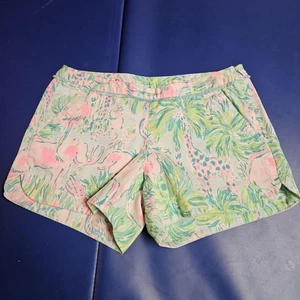 Lilly Pulitzer Shorts Womens Size 00 Multicolor Animal Print Palm Jungle RN88189 - Picture 1 of 17