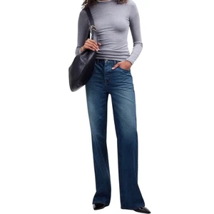 Madewell Low Slung Baggy Jeans Damen Gr. 26 Button Fly Baumwolle Wide Leg - Bild 1 von 12