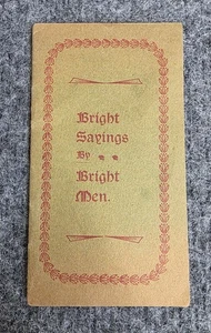 Bright Sayings By Bright Men Booklet Baltimore MD WM Sweiger & Co 1890s Vtg - Picture 1 of 7