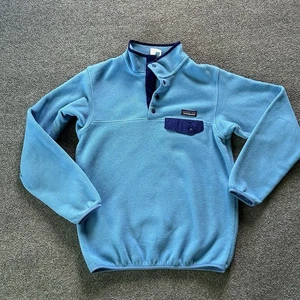 Patagonia Giacca Donna Piccolo Blu Leggero Synchilla Snap-T Pullover Maglione - Foto 1 di 11