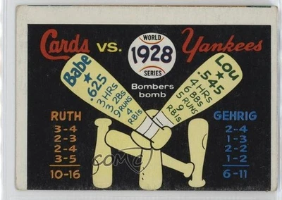 1970 Fleer Laughlin World Series Babe Ruth Lou Gehrig 1928 World Series #25 HOF - Image 1 of 2