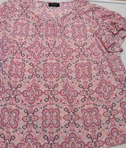 Lane Bryant Top Damen Plus 22 Rosa Flatter Lagenlook Rüschen Bluse U-Ausschnitt - Bild 1 von 8