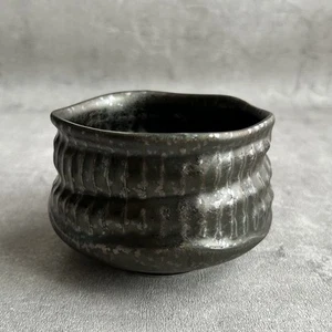 Japan Matcha Chawan Tea Bowl Black Crystal Tea Ceremony Mino ware 500ml by Jinpo - Picture 1 of 13