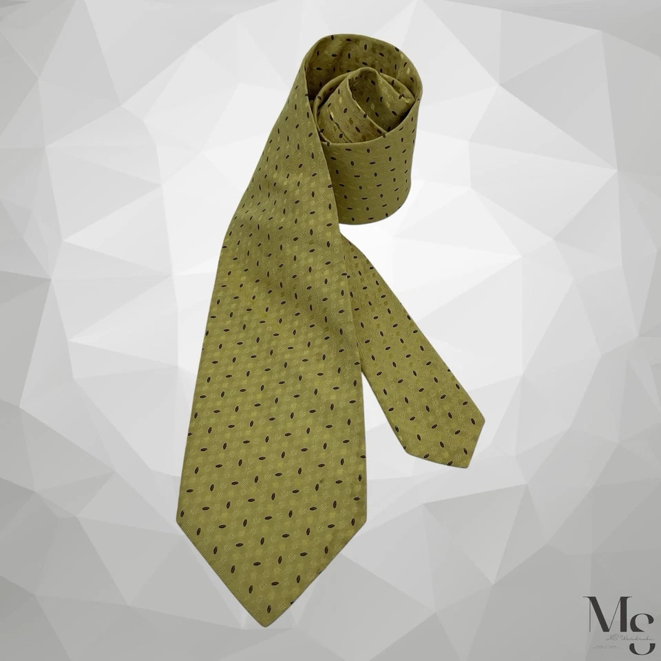 BRIONI Golden Yellow Geometric Silk Tie Made In Italy 60”- 3.7 5" EX COND - Image 1 of 4