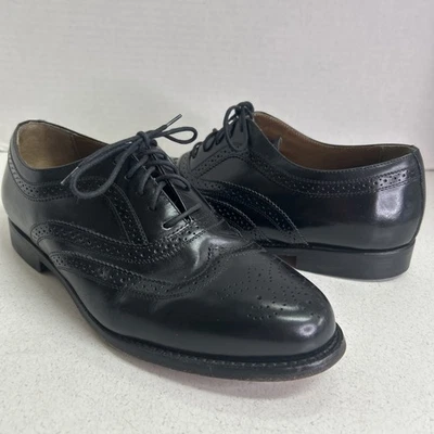 Zapatos clásicos de vestir Stafford para hombre con punta de ala negra talla 9,5 EEE hechos en Brasil Foto 1 de 4