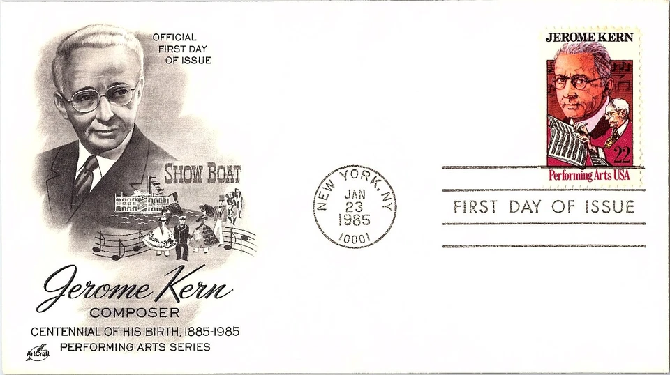 Jerome Kern Composer Performing Artist Series 1985 First Day Cover FDC - Image 1 of 1