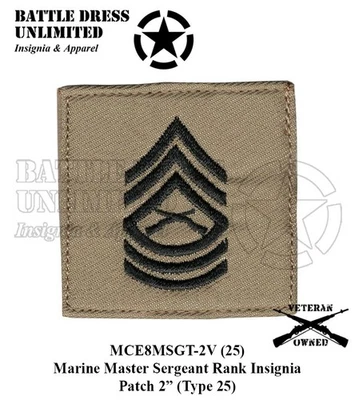 Insignia de rango: parche de engranaje FROG de 2"x2" con velkro coyote marrón-cuerpo de Marines de Vietnam Foto 1 de 2