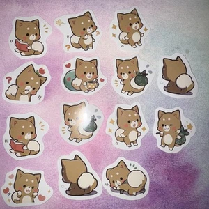 14 Cute Kawaii Stickers Shiba Inu Dog Stickers Corgi - Picture 1 of 3