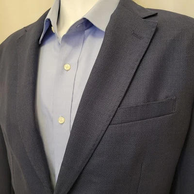Bonobos Blazer Hombre 40R Slim Fit Marzotto Azul Marino Hopsack 100% Lana Sin Construir Foto 1 de 4