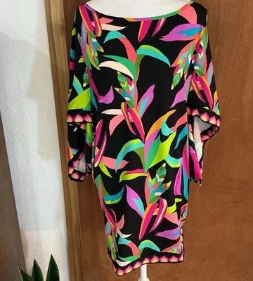NWT Trina Turk BIRDS OF PARADISE Tunic Dress Cover-Up Packable Size Large NWT - Image 1 of 4