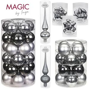 Inge Glas Weihnachtskugeln Touch of Grey Christbaumschmuck grau anthrazit silber - Bild 1 von 9