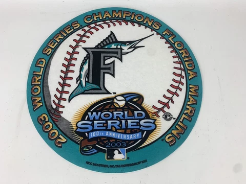 FLORIDA IDA MARLINS Vintage 2003 World Series Champions Round Pennant Decor RARE Cover