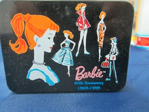 Vintage 1997 Hallmark Barbie doll Tin Mini Lunchbox Ornament Mattel - Bild 1 von 3