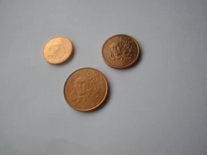 1 , 2, 5 Cent Frankreich 1999 bankfrisch aus Rolle - Bild 1 von 2