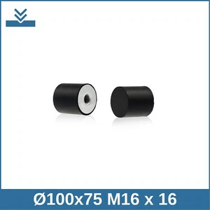E Ø100x75 M16 x 16 NK 55° Shore Gummipuffer Schwingungsdämpfer - Bild 1 von 2