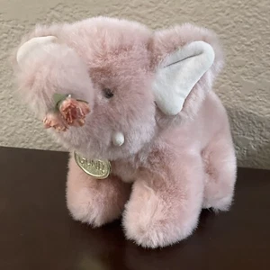 Vintage Ganz Rosa Elefant Plüsch Weich Rouge Baby Dschungel Fee - Bild 1 von 9