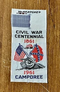 Vintage 1961 BOY SCOUT Civil War Centennial Camporee WOVEN PATCH - Bild 1 von 2