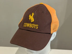 Wyoming Cowboys Hat Cap Snapback Adjustable Mesh Embroidered Brown/Yellow - Picture 1 of 14