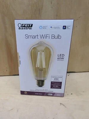 Feit Electric acre ST19 E26 (Medium) LED Smart Bulb Amber 60 Watt Equivalence 1  - Image 1 of 4