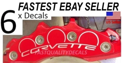 6 x for Corvette C6 Z06  Brake Caliper Decals sticker -Color Options- FAST - Image 1 of 4