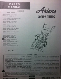 Ariens Rotary Walk-B Tiller Parts Manual 1975 902802 902004 902008 902010 902013 - Picture 1 of 1