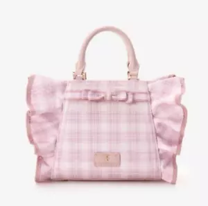 "Samantha Vega 2-Wege Handtasche Schultertasche Karo Band Rüschen NEU ""PINK" - Bild 1 von 13
