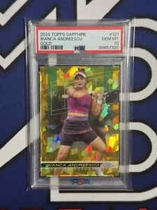 BIANCA ANDREESCU 2024 TOPPS CHROME TENNIS SAPPHIRE GOLD REFRACTOR #33/50 PSA 10 - Picture 1 of 2
