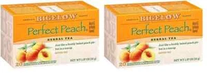 Bigelow Perfect Peach Herbal Tea – 2 Boxes (20 Bags Each) – Total 40 Tea Bags - Picture 1 of 2