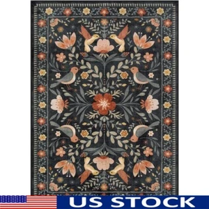 Boho Bird Area Rug Non Slip Washable Soft Carpet Living Room Bedroom Playground - Picture 1 of 8