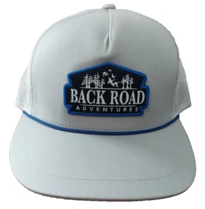 Cappello snapback Back Road Adventures berretto da baseball grigio arancione blu patch camionista - Foto 1 di 11