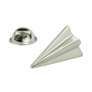 Silver Plate Paper Plane Pin, Silver Plate Paper Airplane Pin - Picture 1 of 1