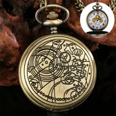 Vintage Design Dr. Who Men Women Quartz Analog Pocket Watch Pendant Necklace - Image 1 of 4