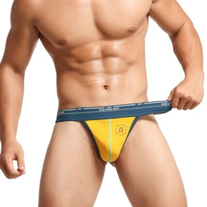 Sexy Tanga Para Hombres Bolsa Grande Ajuste Cómodo Deportes Tangas Cintura Ancha Espalda en T - Imagen 1 de 26