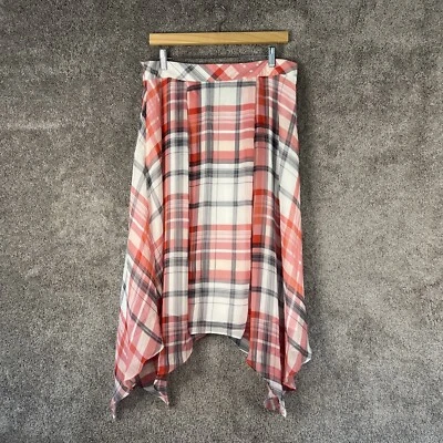 Tommy Hilfiger Skirt Womens 12 Pink Plaid Hankerchief Lightweight Lined - Image 1 of 4