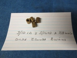 Lot of 4 Oilite Bushing Bronze New 3/16 id x 5/16 od x 3/8 Brass Bearing - Picture 1 of 3