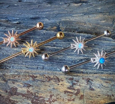 Barra de oreja industrial Opal Center Sunburst Sun 38 mm, 1,5", 1 y 1/2 pulgadas 1 pieza Foto 1 de 4