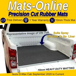 Heavy Duty Perforated Rubber Ute Mat (10mm) For Isuzu D-Max DUAL CAB UTE- 2020+ - Picture 1 of 3